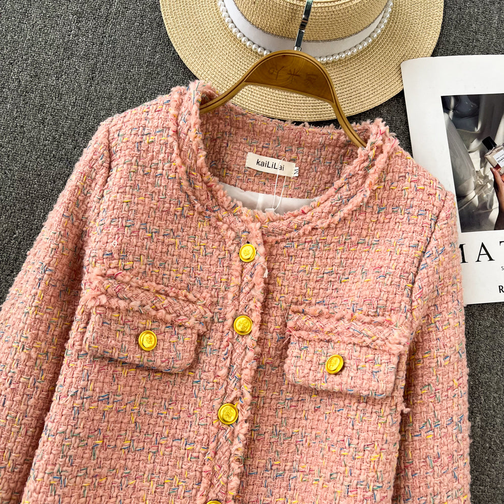 LD 100 Fleur Tweed Blazer Korea Fairlady