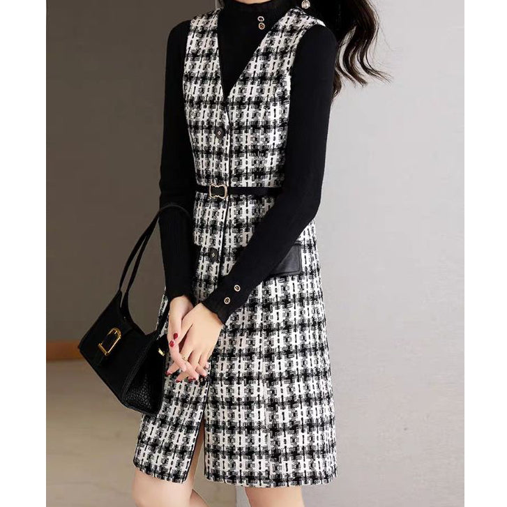 LD 88 Frida Set Tweed Dress+Inner Korea Fairlady