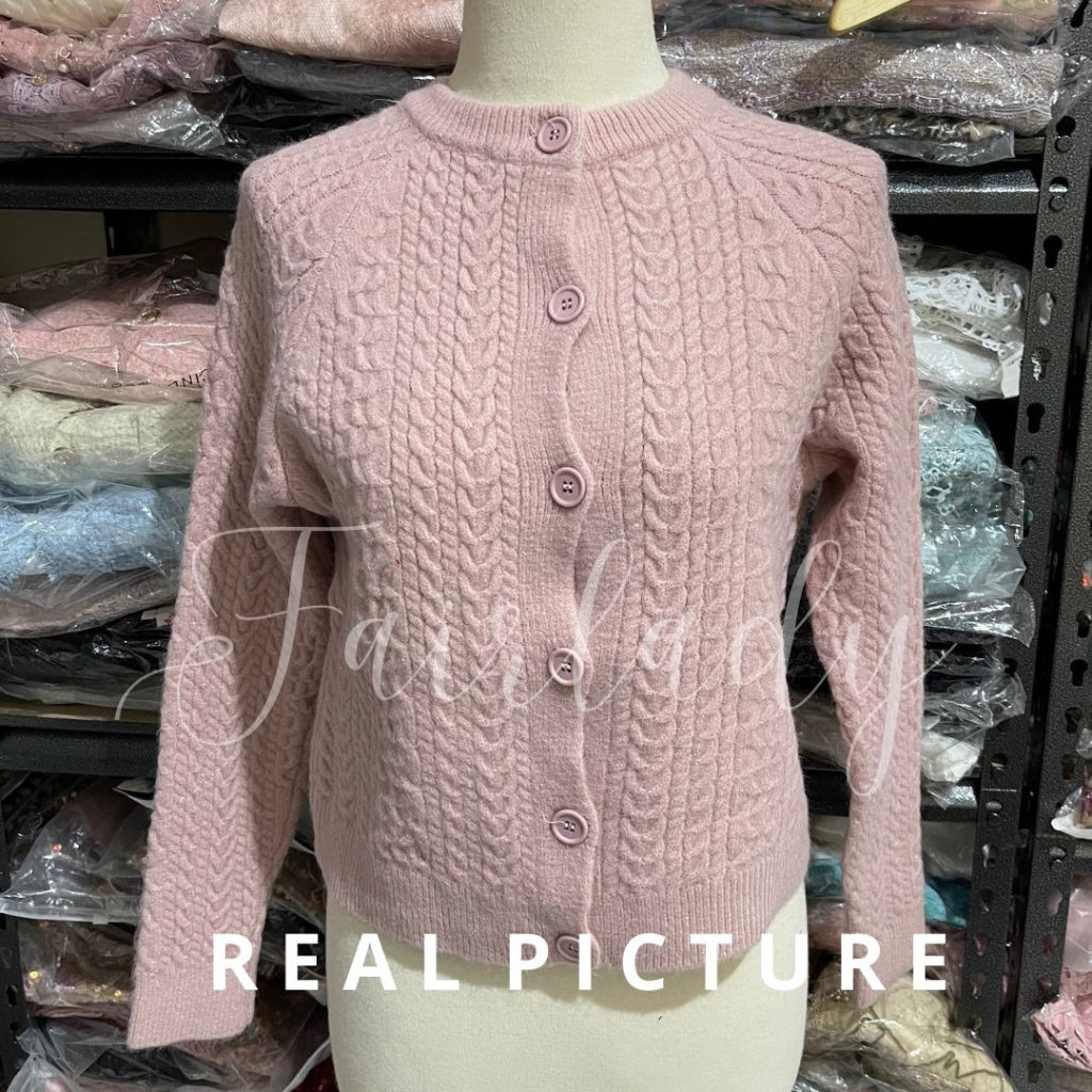 Nina Knit Cardigan Pink Salem Korea Fairlady