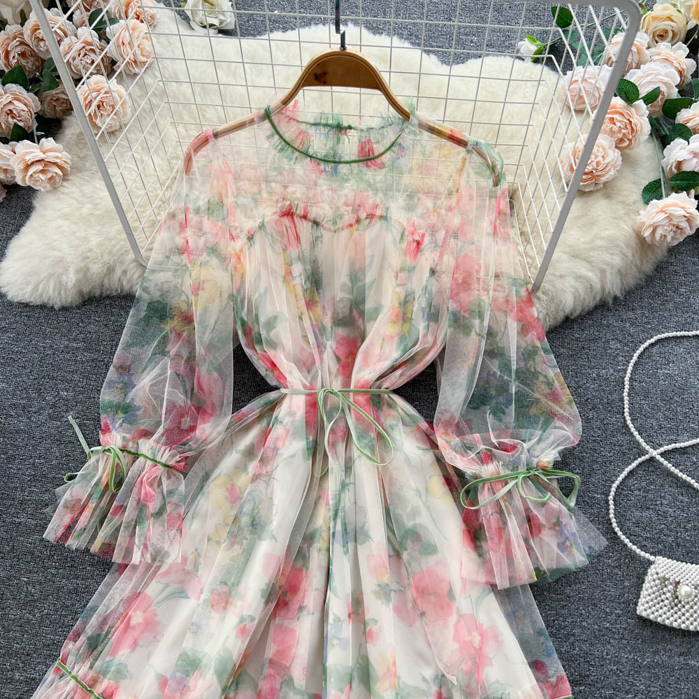 Satella Floral Chiffon Dress Korea Fairlady