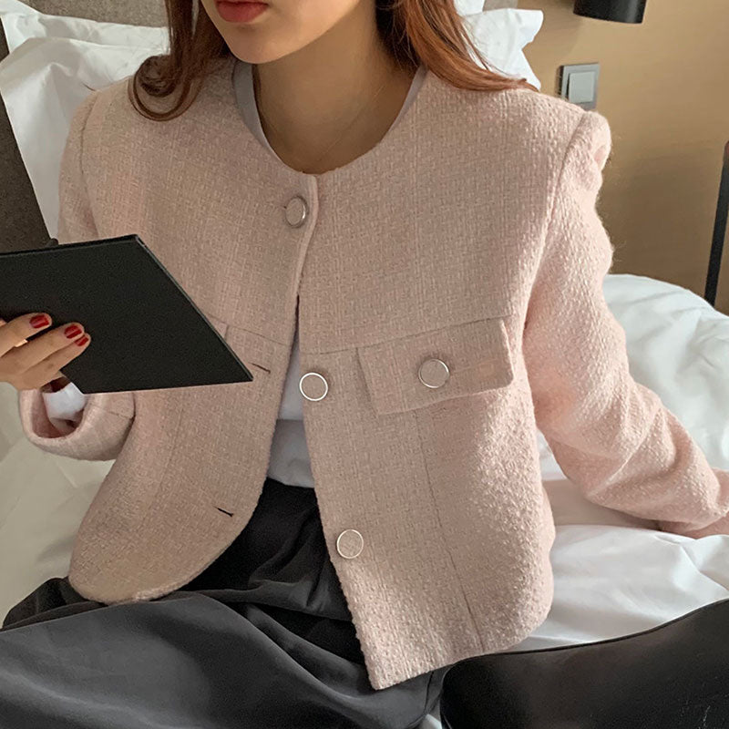 LD 100 Margit Soft Tweed Blazer Korea Fairlady