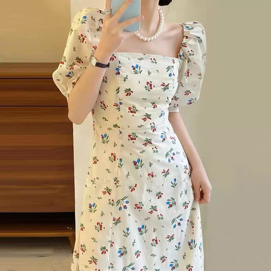 LD 86 Tarina White Floral Dress Korea Fairlady