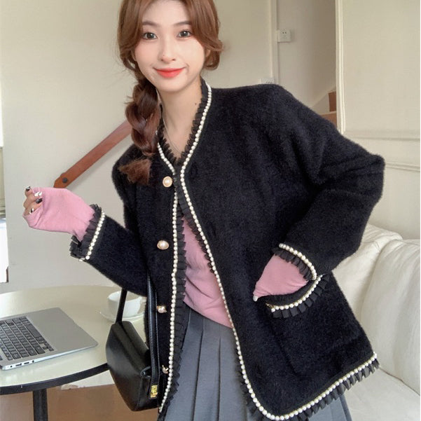 LD 100 Aurica Fur Bulu Mutiara Blazer Korea Fairlady