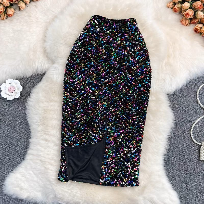 LP 68-78 Valen Sequin Party Skirt Korea Fairlady