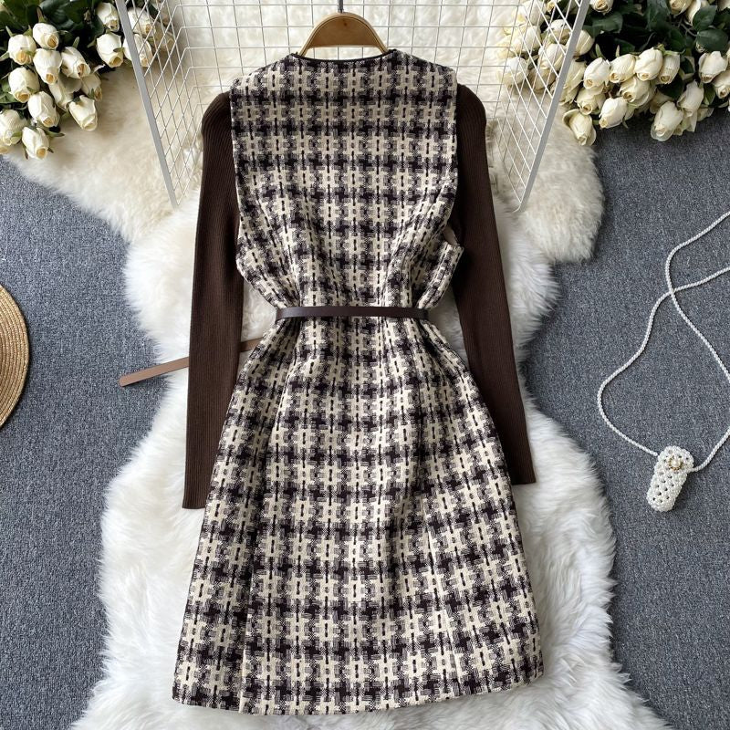 LD 88 Frida Set Tweed Dress+Inner Korea Fairlady