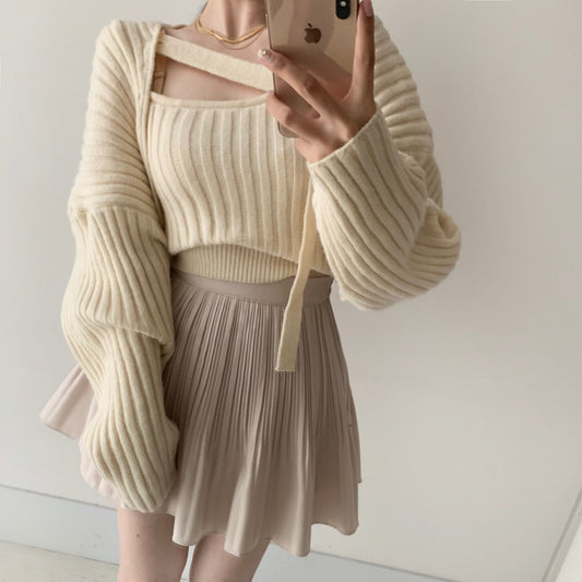 Monika Knit Set Inner+Outer Korea Fairlady