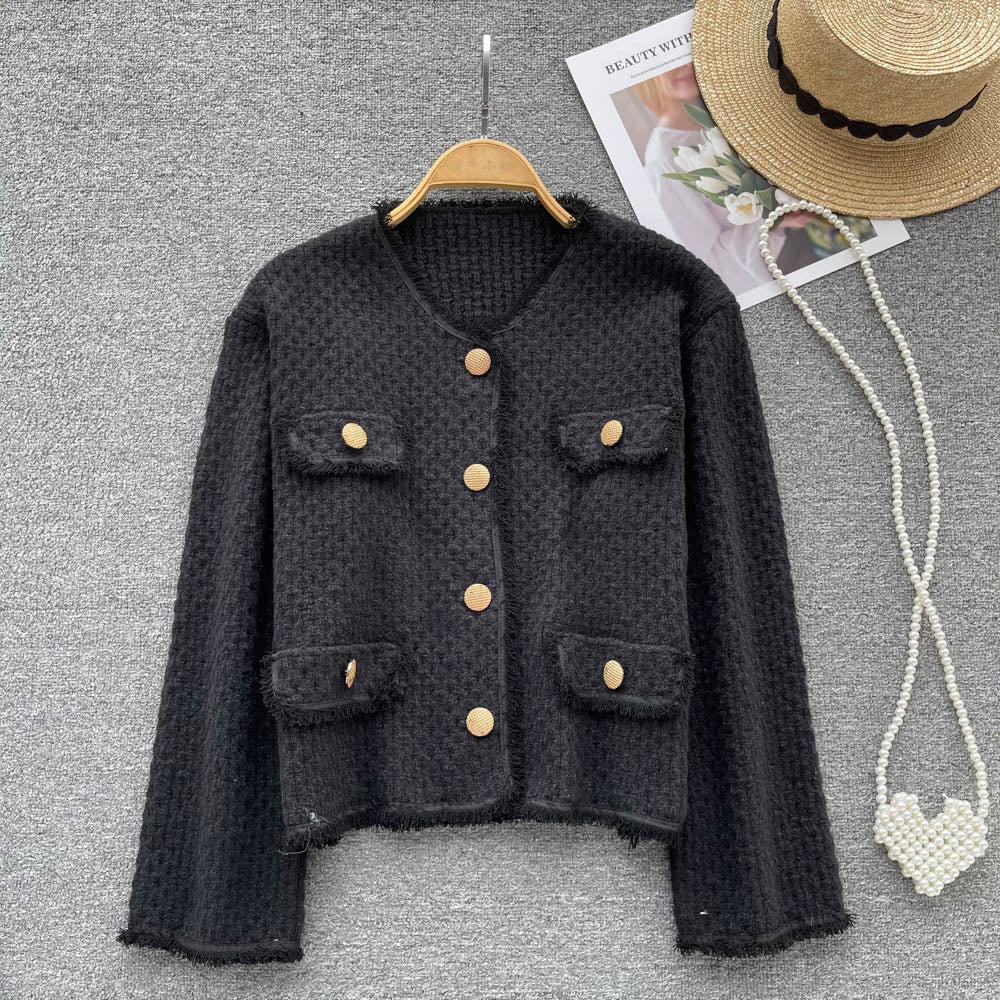 LD 100 Agata Black Tweed Blazer Korea Fairlady