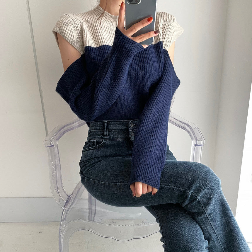 Agnes Knit Sweater Cut Out Korea Fairlady