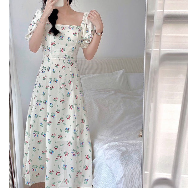 LD 86 Tarina White Floral Dress Korea Fairlady