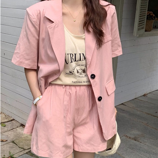 LD 104 Krys Set Pink Blazer+Shorts Fairlady 133