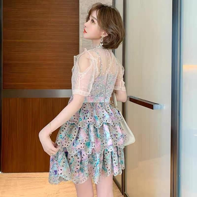 [READY] LD 94/102 Melin Brukat Lace Mini Dress