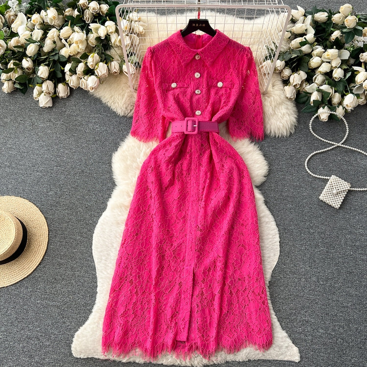 [READY] LD 96 Raina Soft Brukat Lace  Dress