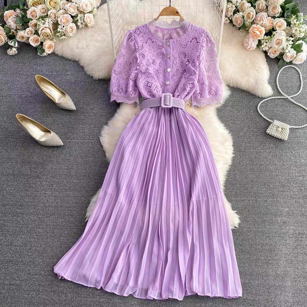 [READY] LD 90 Audrey Brukat Lace Chiffon Dress Korean Style Premium Fairlady_id 139