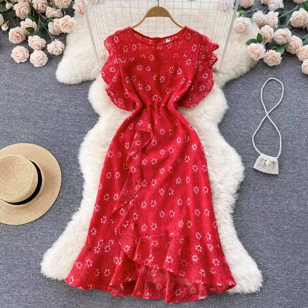 [READY] BIG LD 96-102 Claire Floral Brukat Lace Dress