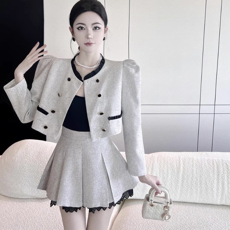 LD 96/72 Zeria Gray Tweed Set Blazer+Skirt Fairlady 166