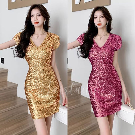 [READY STOCK] LD 78-92 Violeta Mini Sequin Dress Korean Style Premium Fairlady 169