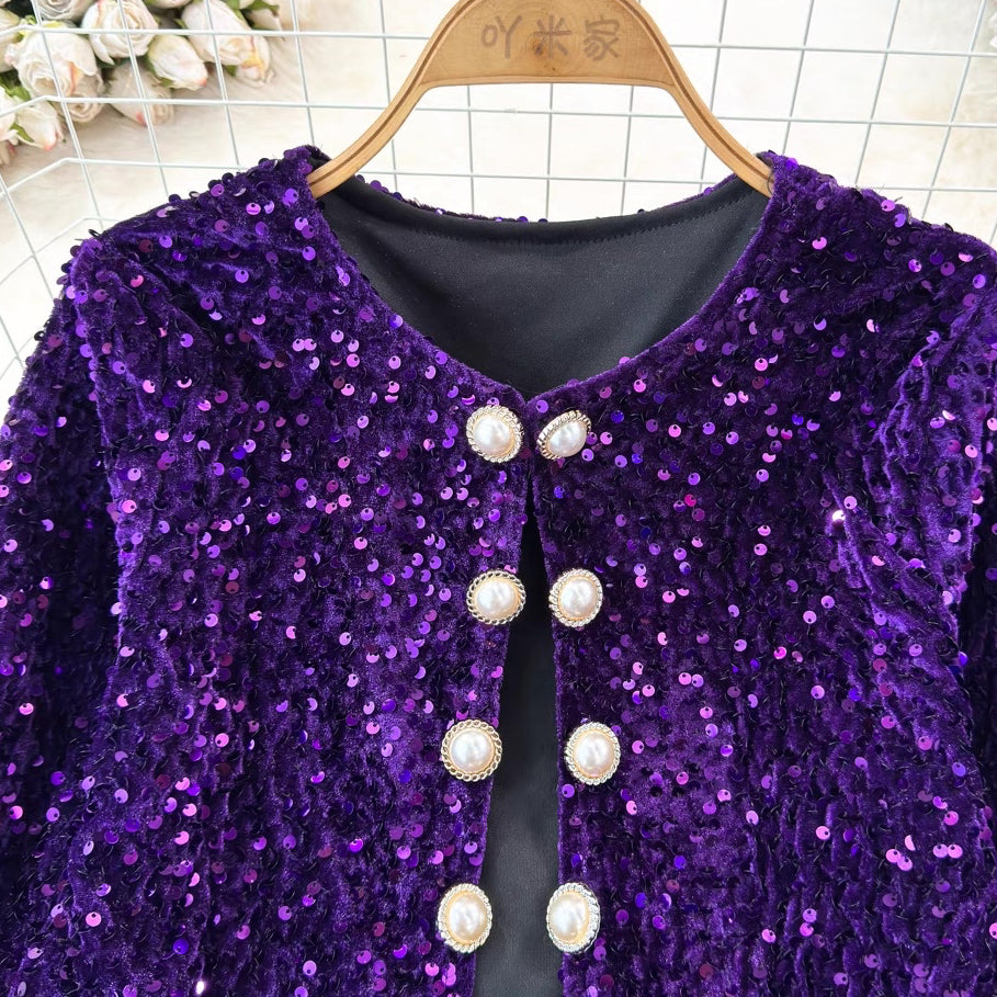 [READY STOCK] LD 90 Isolde Party Sequin Top Blazer Outer Pesta Korea Premium Fairlady_id