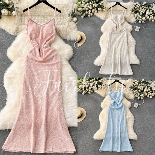 [READY STOCK] LD 80-100 Lilya Sequin Party Dress Pesta Wanita Korean Style Premium Fairlady 23/07