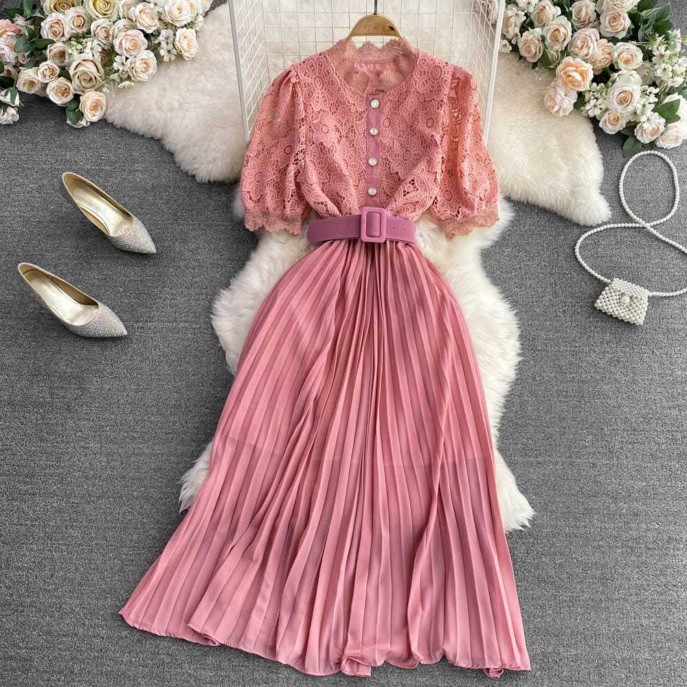 [READY] LD 90 Audrey Brukat Lace Chiffon Dress Korean Style Premium Fairlady_id 139