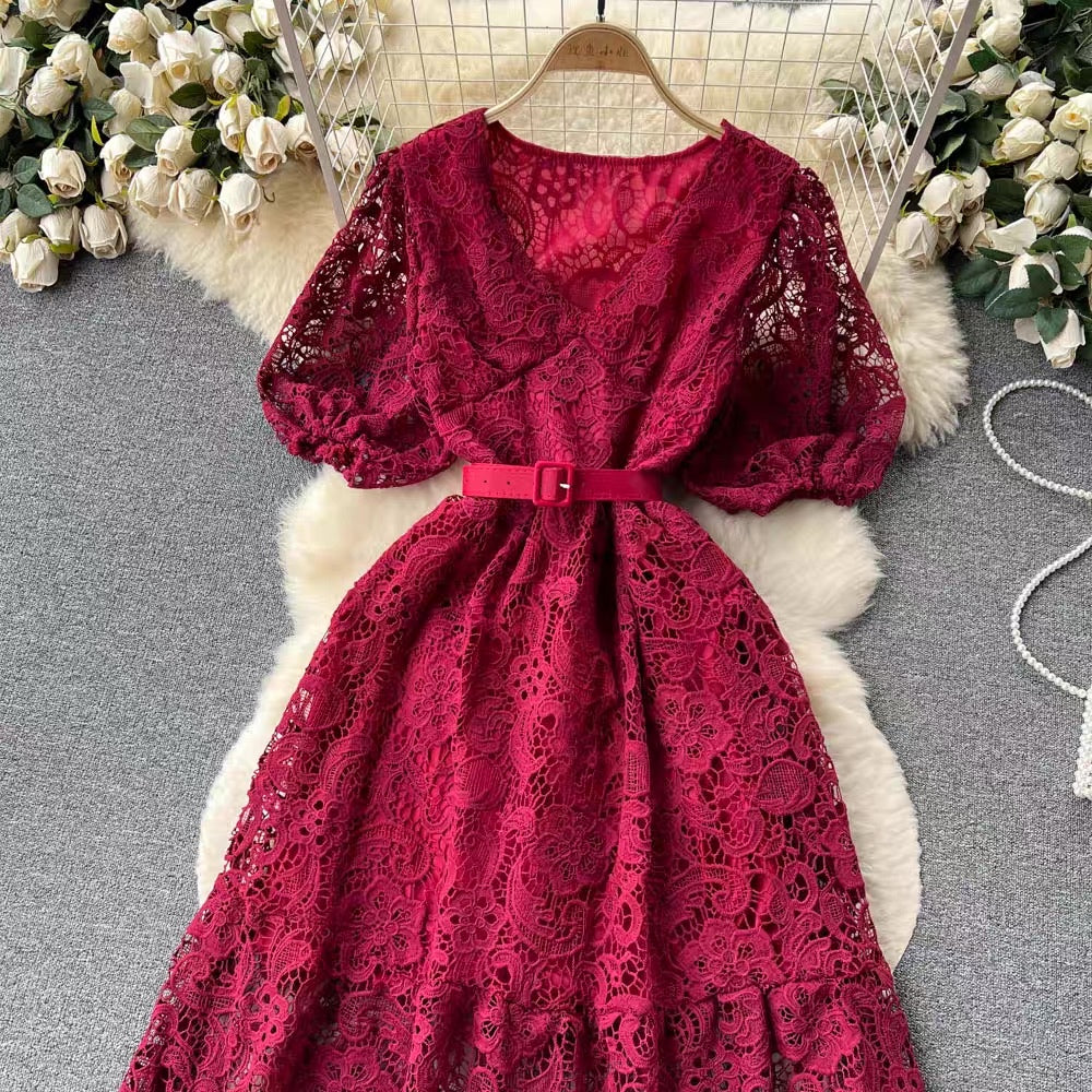 LD 90 Grace RED Brukat Dress Fairlady 161