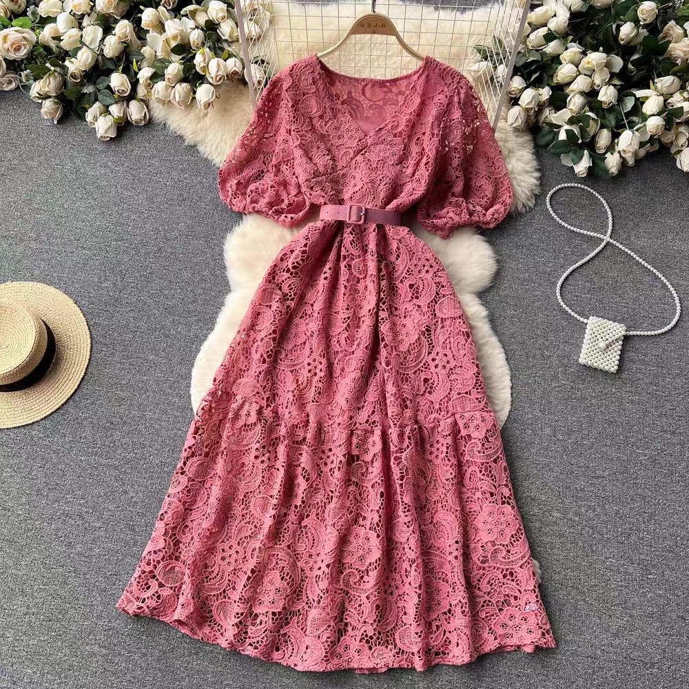 LD 90 Grace RED Brukat Dress Fairlady 161