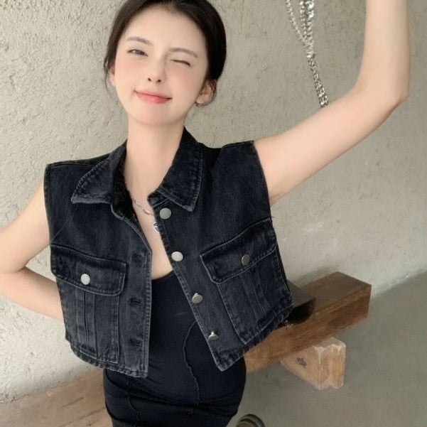 LD 96 Nika Denim Crop Top Vest Fairlady 136