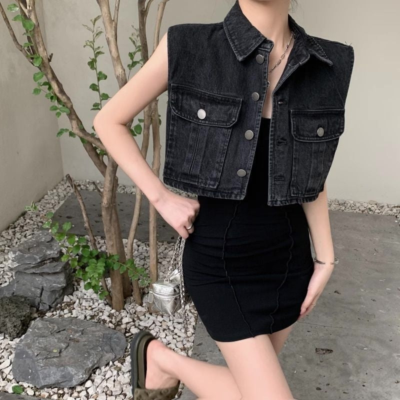 LD 96 Nika Denim Crop Top Vest Fairlady 136