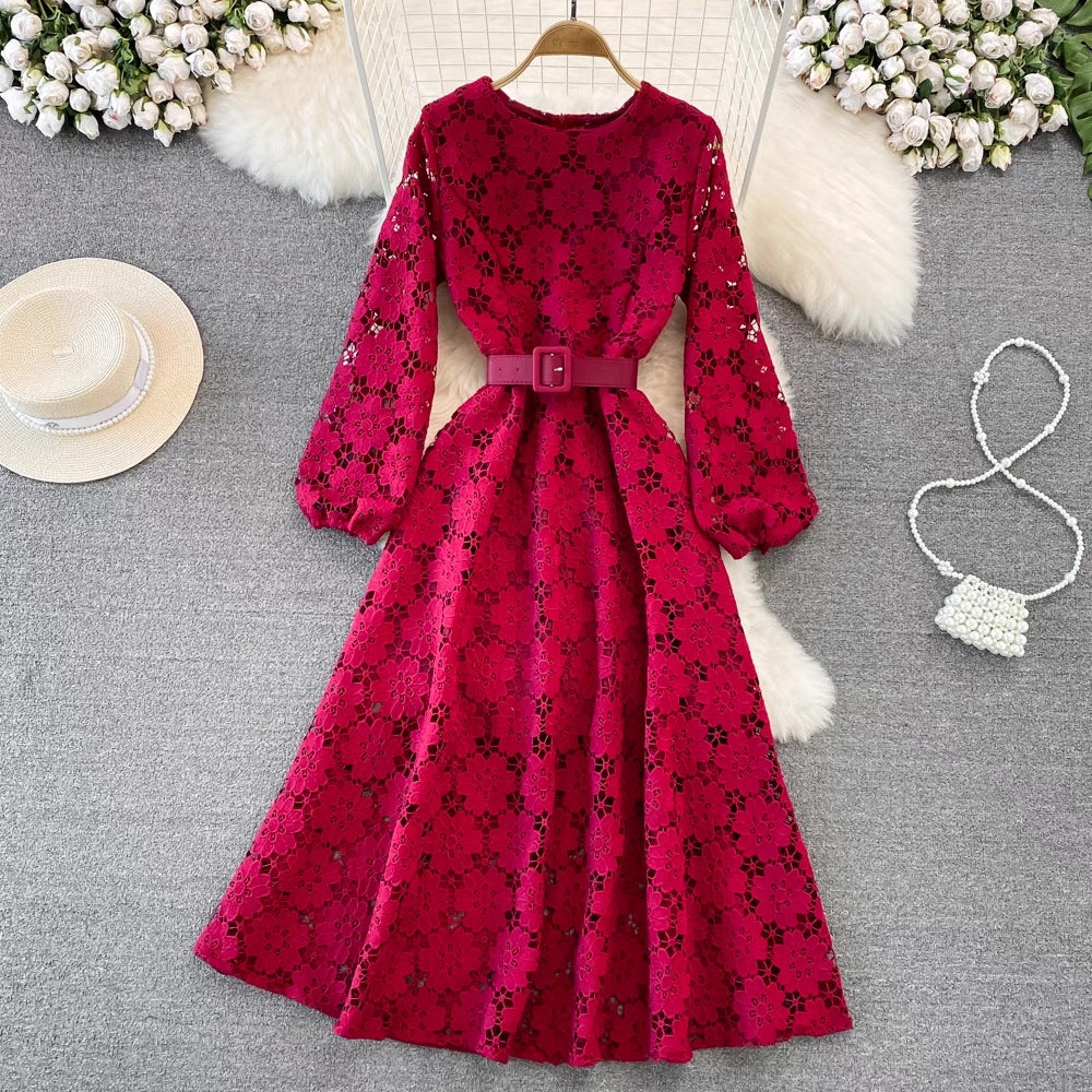 [READY] LD 90-94 Verdandi Brukat Lace Maxi Dress Kondangan Gaun Pesta Wanita Korean Style Premium Fairlady_id