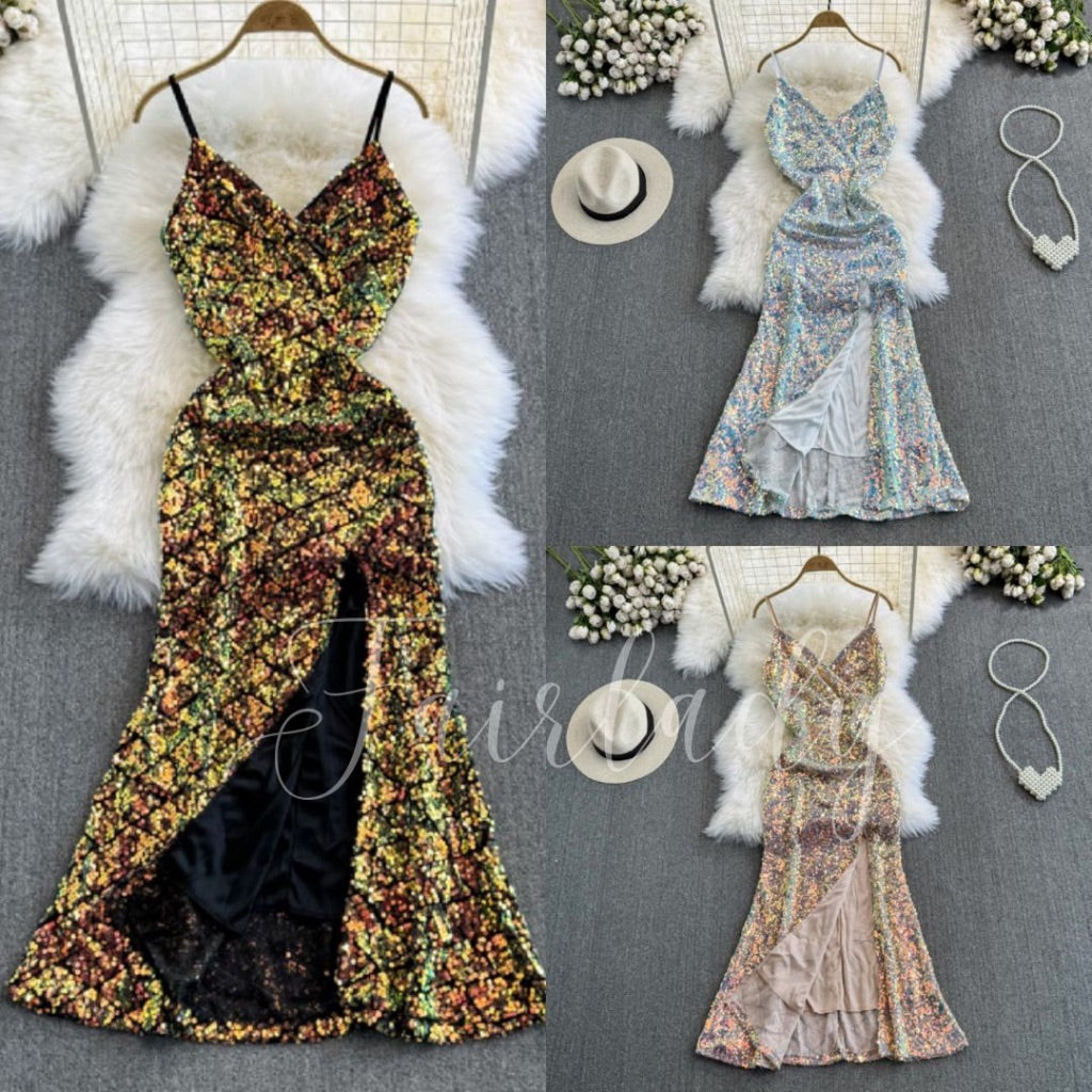 [READY] LD 88-106 Jaye Sequin Maxi Dress