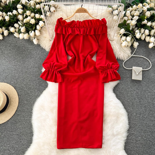 [READY STOCK] LD 84-92 Elio Red Dress Pesta Wanita Korean Style Premium Fairlady 30/07