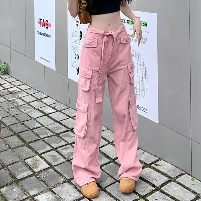 LP 76 Jacina Cargo Pants Black & Pink Fairlady 136