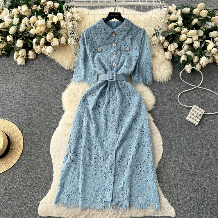 [READY] LD 96 Raina Soft Brukat Lace  Dress