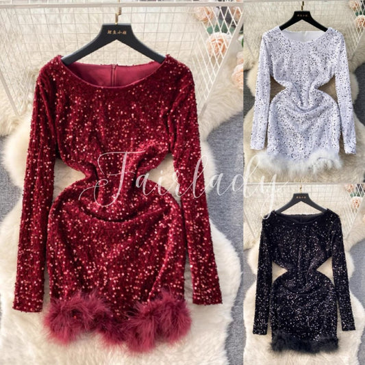 [READY] LD 82-94 Julie Sequin Party Mini Dress