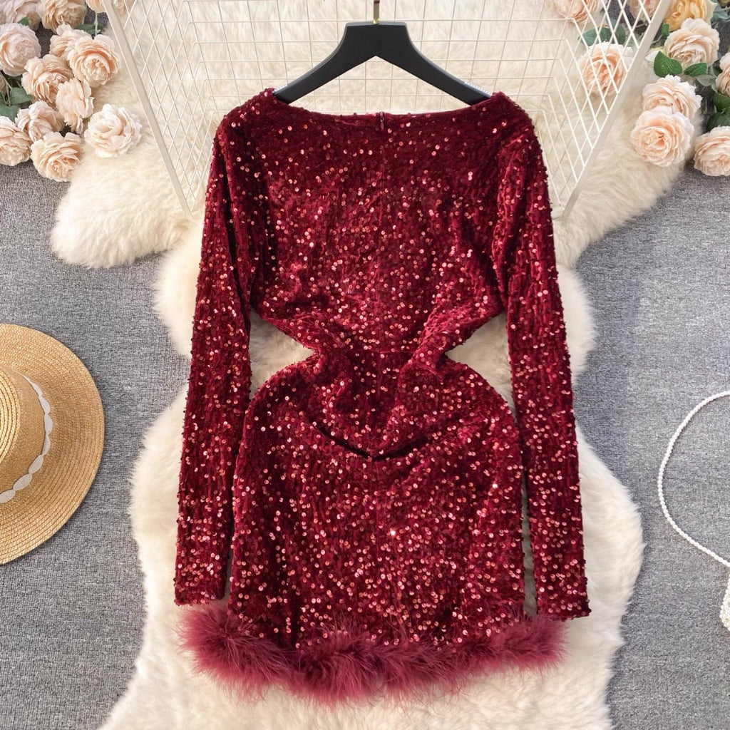 [READY] LD 82-94 Julie Sequin Party Mini Dress