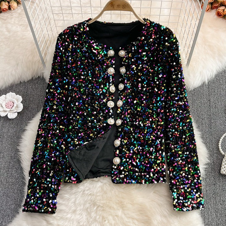 [READY STOCK] LD 90 Isolde Party Sequin Top Blazer Outer Pesta Korea Premium Fairlady_id