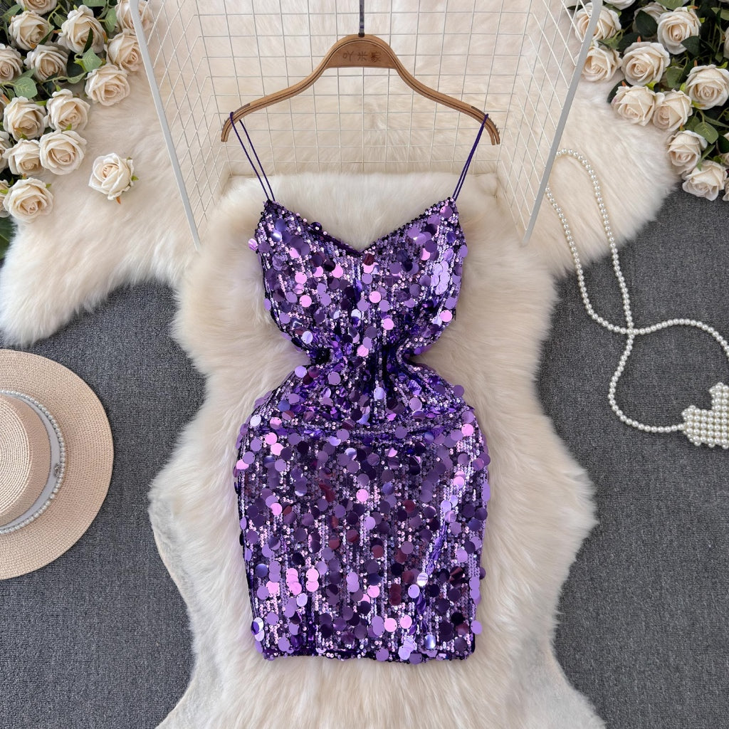 [READY STOCK] LD 84-98 Sayla Sequin Party Mini Dress Pesta Korean Style Premium Fairlady_id 14/07