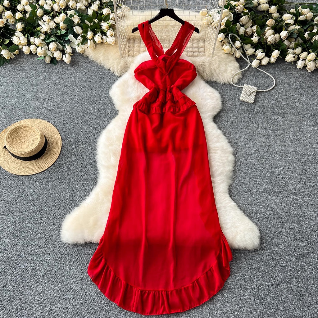 [READY STOCK] LD 82-86 Annet Red Dress Pesta Wanita Korean Style Premium Fairlady 30/07