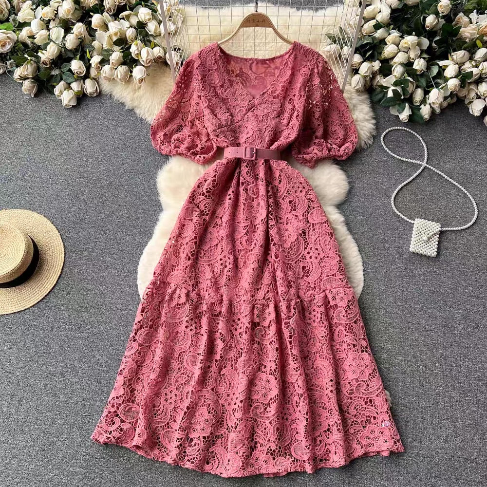 LD 90 Grace RED Brukat Dress Fairlady 161