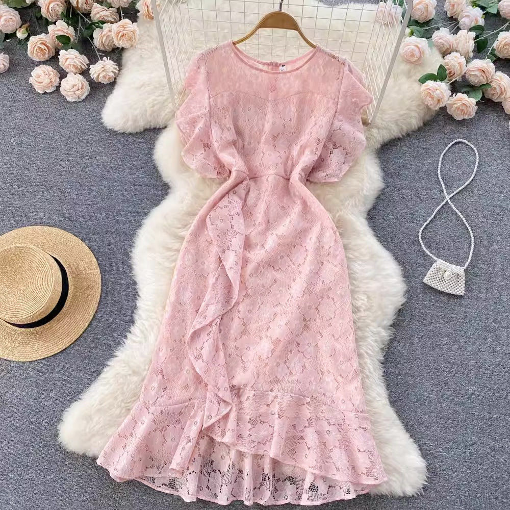 [READY] BIG LD 96-102 Claire Floral Brukat Lace Dress