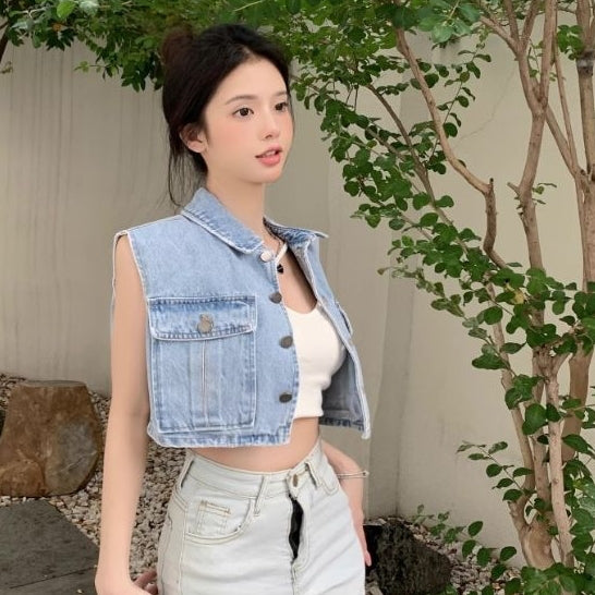 LD 96 Nika Denim Crop Top Vest Fairlady 136