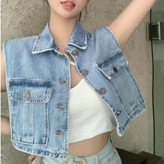 LD 96 Nika Denim Crop Top Vest Fairlady 136