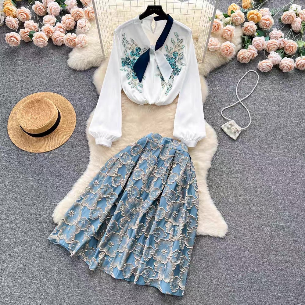 [READY] LD 108-110 Hazel Jacquard Set Top+Skirt Korean Style Premium Fairlady 181