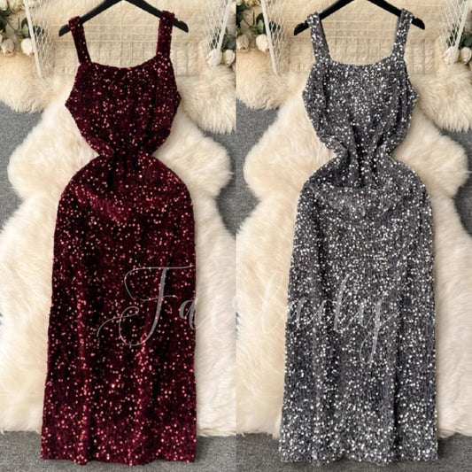 [READY STOCK] LD 82-104 Edita Sequin Maxi Party Dress Gaun Pesta Korean Style Premium Fairlady