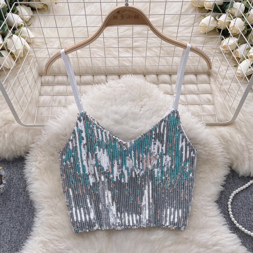 [READY STOCK] LD 78-88 Sheilla Sequin Party Crop Top Korean Style Premium Fairlady 14/07