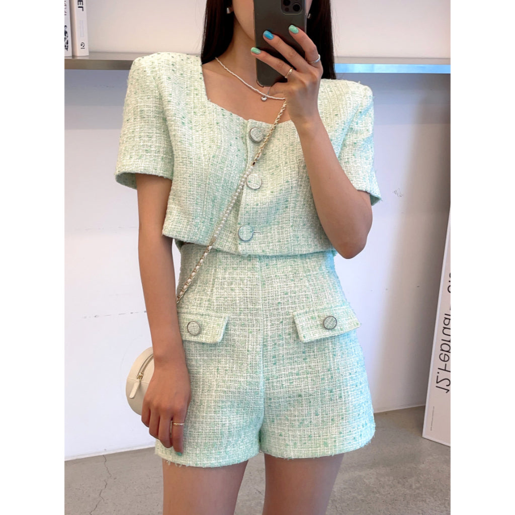 LD 88/66 Elanta Tweed Set Top+Shorts Fairlady 127