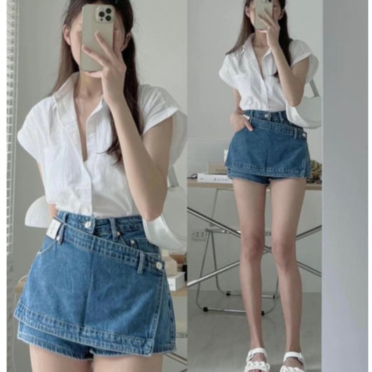 LP 72 Felisha Shorts Denim Celana Jeans Pendek Korea PremiumFairlady 151