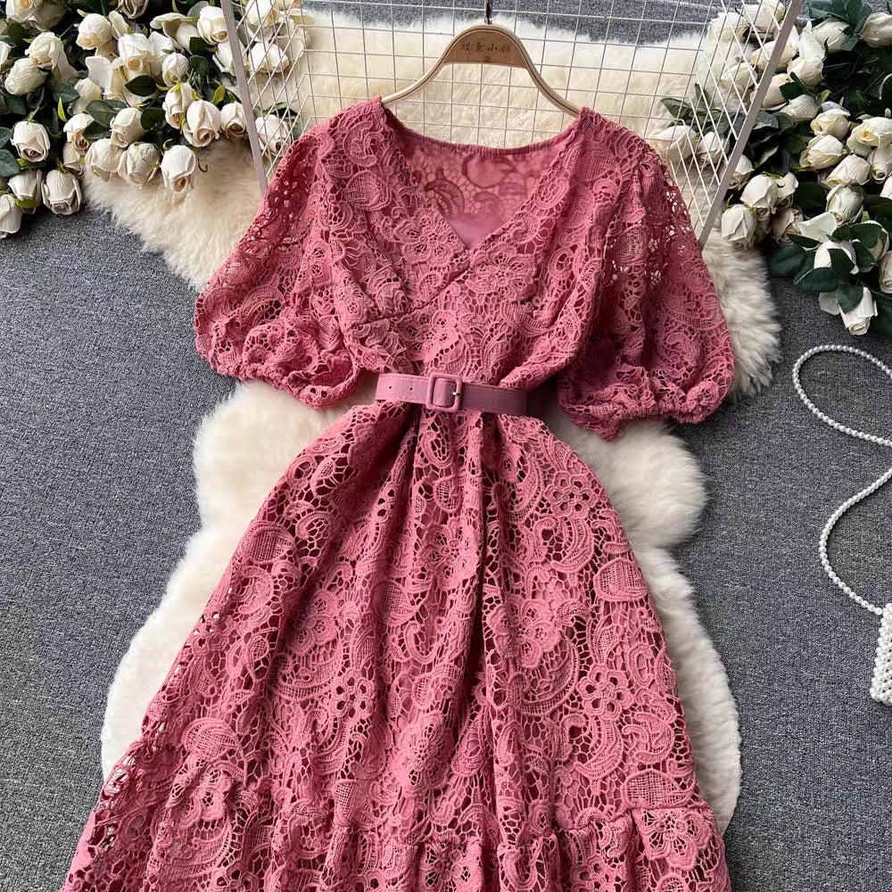 LD 90 Grace RED Brukat Dress Fairlady 161