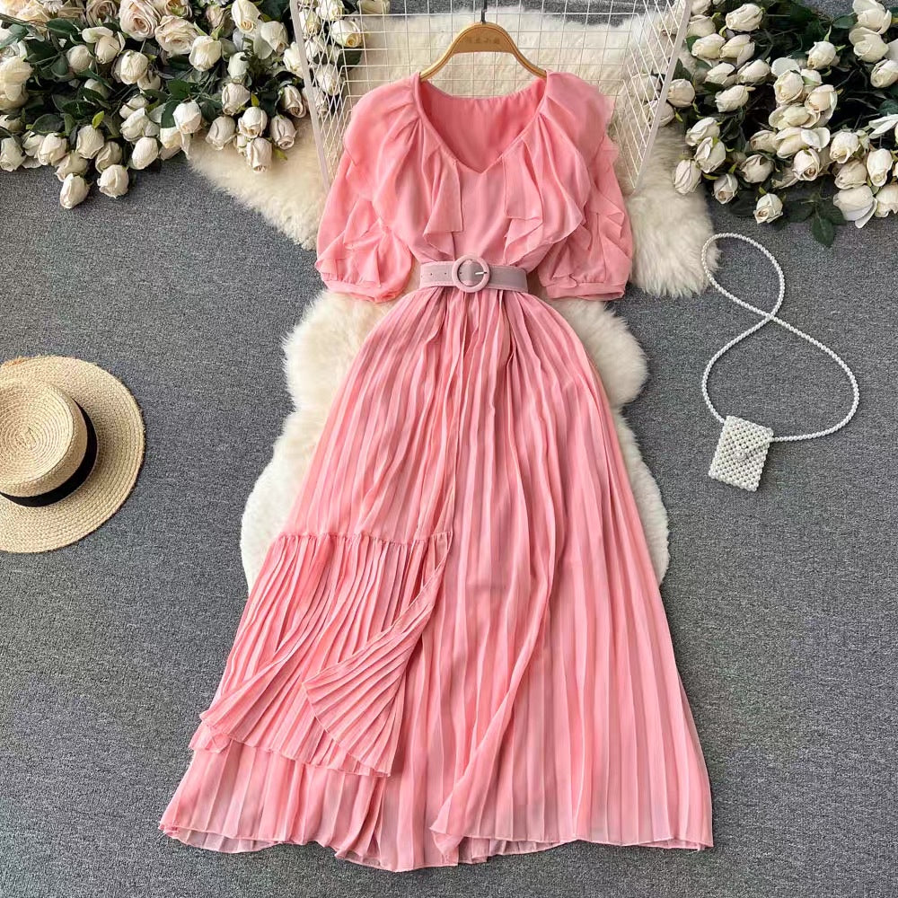 LD 90 Amel Chiffon Dress Ruffle Fairlady 161