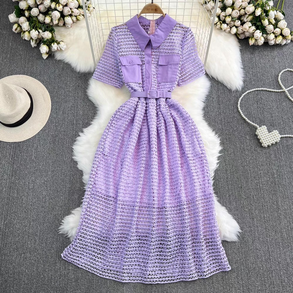 [READY] LD 88 Marcella Brukat Collar Midi Dress Korean Style Premium Fairlady 176