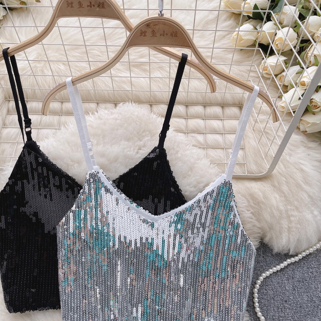 [READY STOCK] LD 78-88 Sheilla Sequin Party Crop Top Korean Style Premium Fairlady 14/07